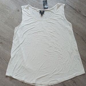 JM Collection Winter White Sleeveless Tank Top NWT